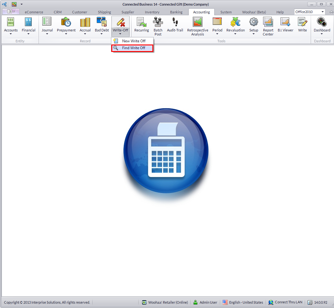 Connected Business Community Maintain Write Offs